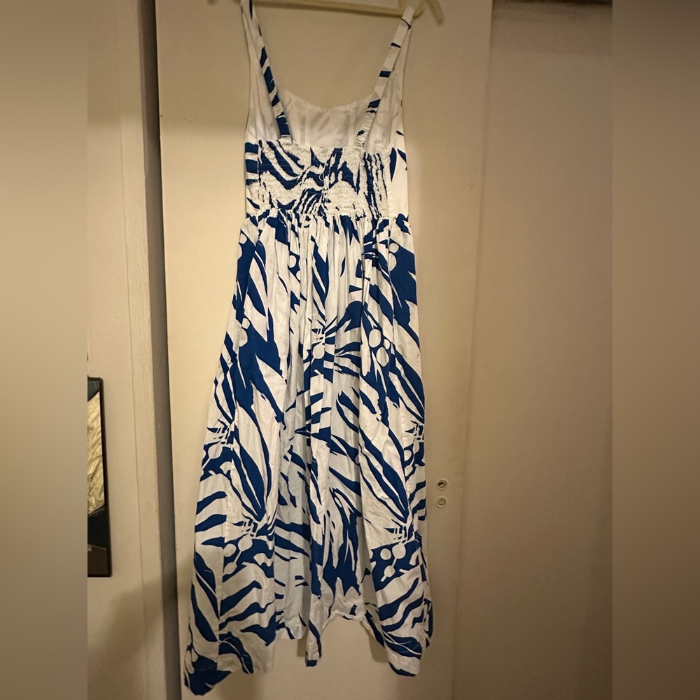 S/W/F Wave Waist Dress in Blue and White Size Small - Picture 8 of 9